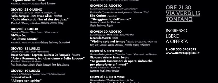 giovedì concerti tonfano